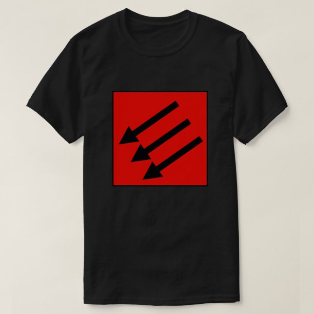 Three Arrows Iron Front Anti-Fascist T-Shirt (Design Front)