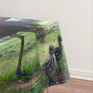 Three Australian Emu Chicks, Tablecloth