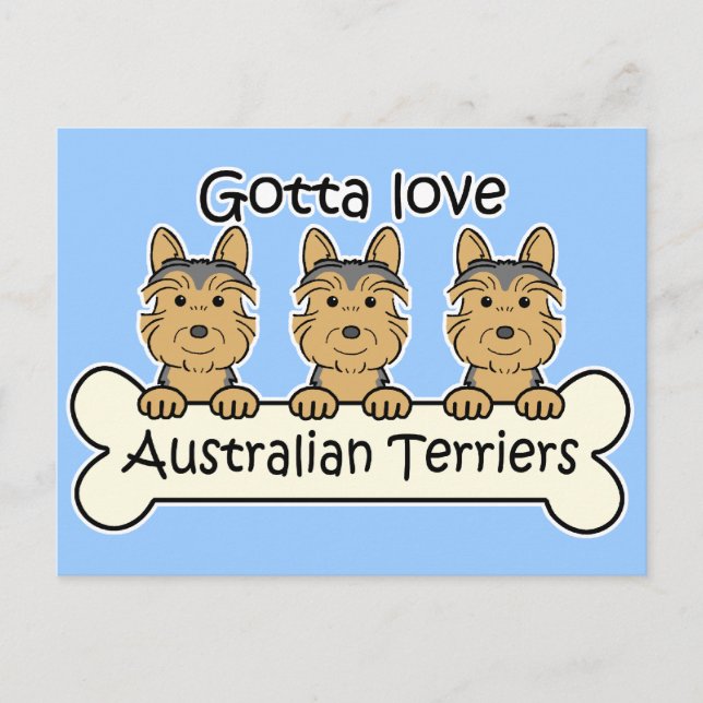 Three Australian Terriers Postcard (Front)