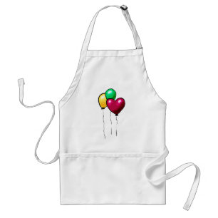 Three Balloons Red Yellow Green Heart Standard Apron