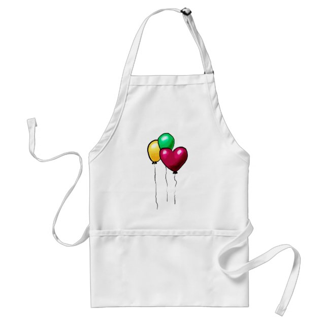 Three Balloons Red Yellow Green Heart Standard Apron (Front)