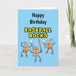 Three Baseball Rocks Card