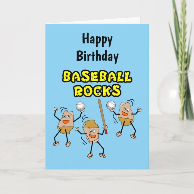 Three Baseball Rocks Card (Front)