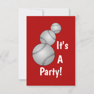 Three Baseballs  Invitation