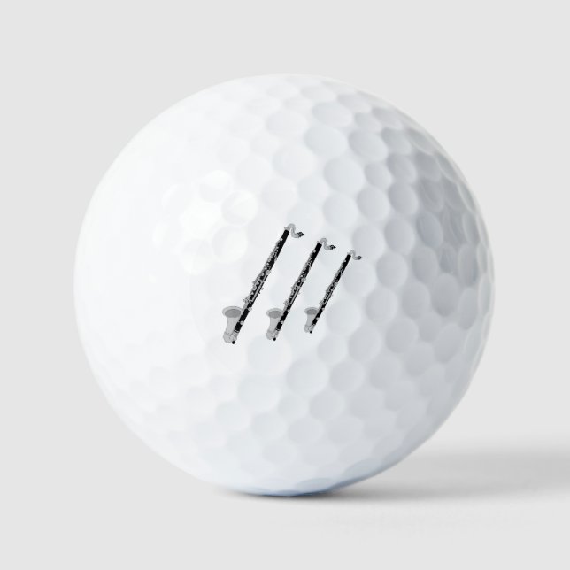 Three Bass Clarinets Golf Balls (Front)