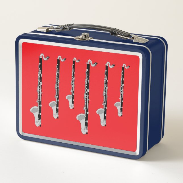 Three Bass Clarinets Metal Lunch Box (Front)