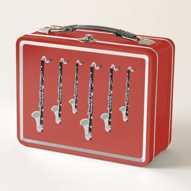 Three Bass Clarinets Metal Lunch Box (Front)