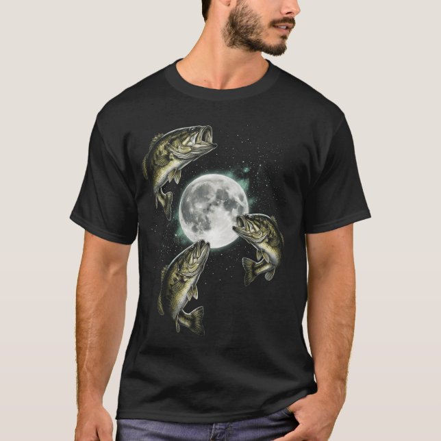 Three Bass Moon Fish T-Shirt (Front)
