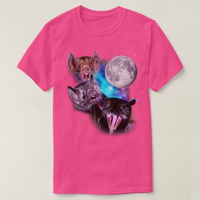 Three Bats Howl at the Moon T-Shirt (Design Front)