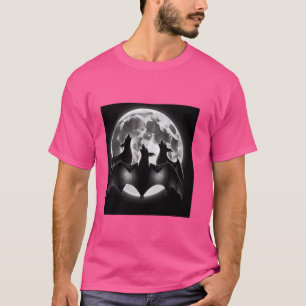 Three Bats Howling at the Moon Shirt Funny Tee Hum