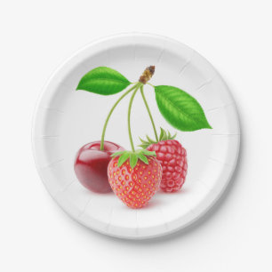 Three berries paper plate