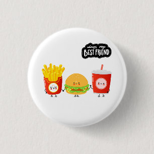 Three Best Friends Cute Food 3 Cm Round Badge