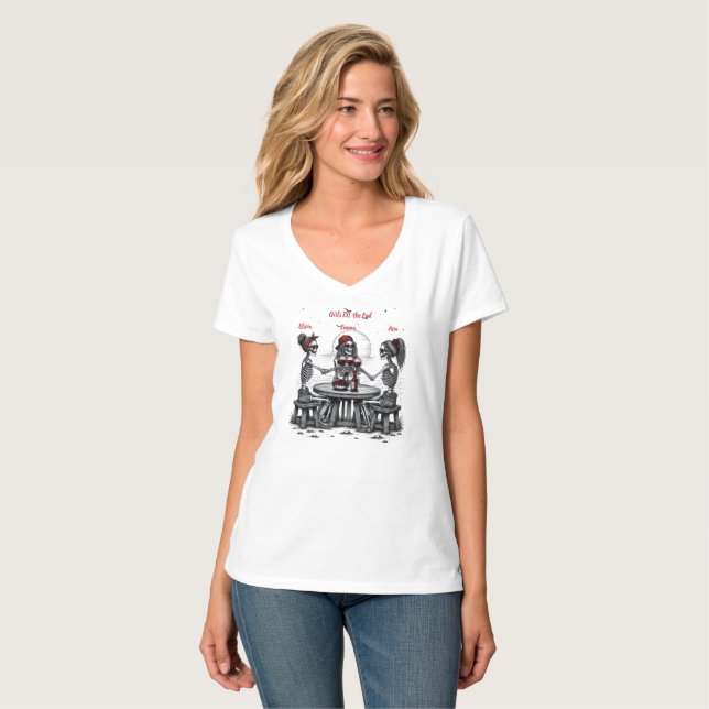 Three Best Friends Skeletons T-Shirt (Front Full)