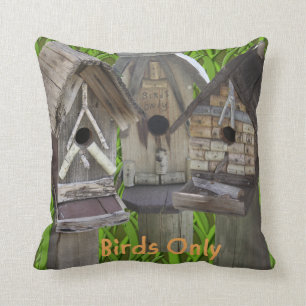 Three Bird Houses Cushion