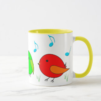 three birdies singing mug