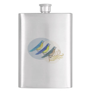 Three Birds Hip Flask