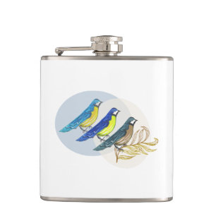 Three Birds Hip Flask