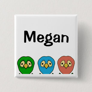 three birds Megan 15 Cm Square Badge