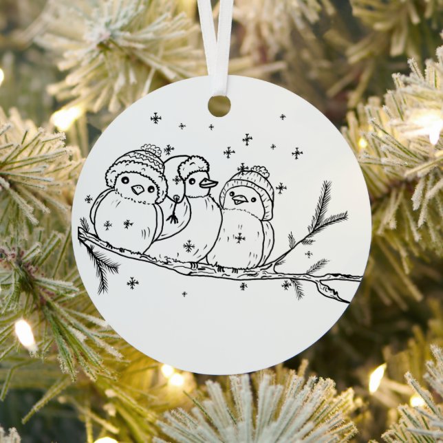 three birds metal tree decoration (Insitu)