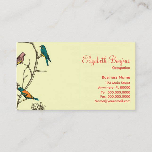 Three Birds Talking ~ Business Cards (Front)