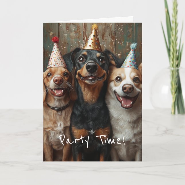 Three Birthday Dogs Invitation (Front)