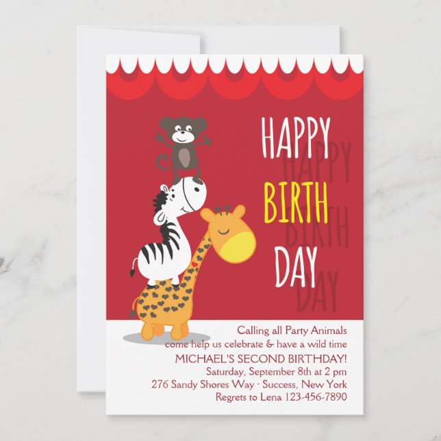 Three Birthday Friends Invitation (Front)