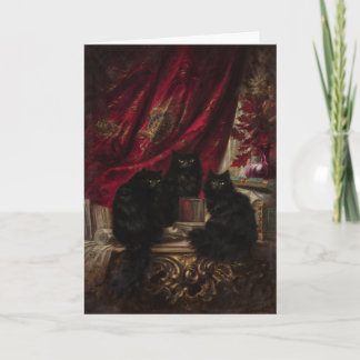 Three Black Cats Card