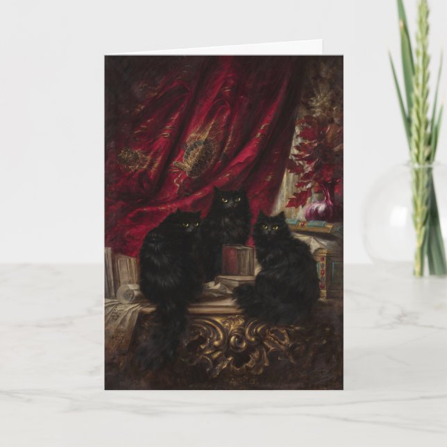 Three Black Cats Card (Front)