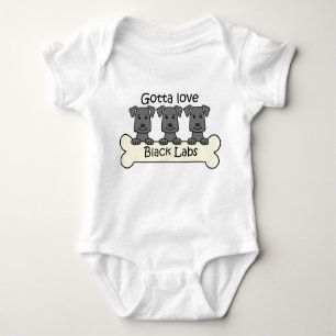 Three Black Labs Baby Bodysuit