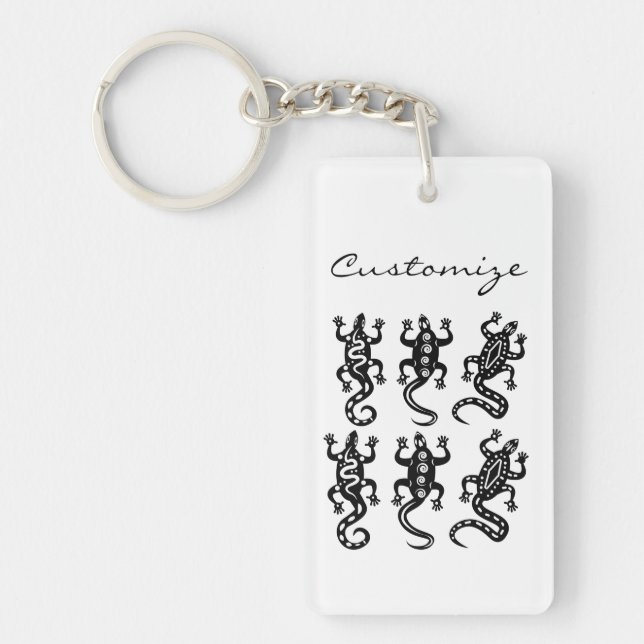 Three Black Lizards Thunder_Cove Southwest Style Key Ring (Front)