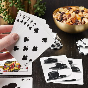 Three Black Trucks Playing Cards