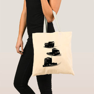 Three Black Trucks Tote Bag