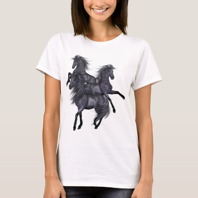 Three Black Wild Stallions Shirt (Front)