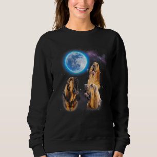 Three Bloodhound Howling At Moon   Dog  Costume Sweatshirt