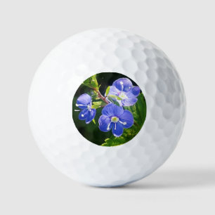 Three Blue Flowers  Golf Balls