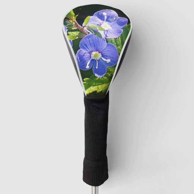 Three Blue Flowers  Golf Head Cover (Front)