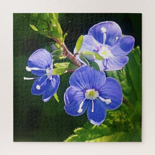 Three Blue Flowers  Jigsaw Puzzle (Vertical)