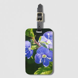 Three Blue Flowers Luggage Tag