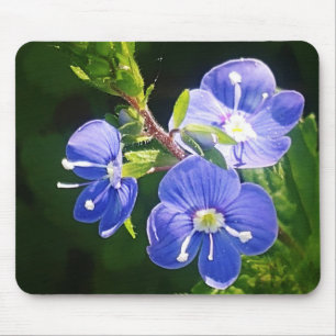 Three Blue Flowers  Mouse Pad
