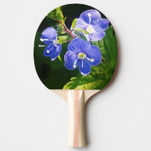 Three Blue Flowers Ping Pong Paddle
