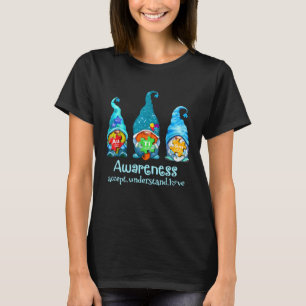 Three Blue Gnomes Autism Awareness Accept Understa T-Shirt