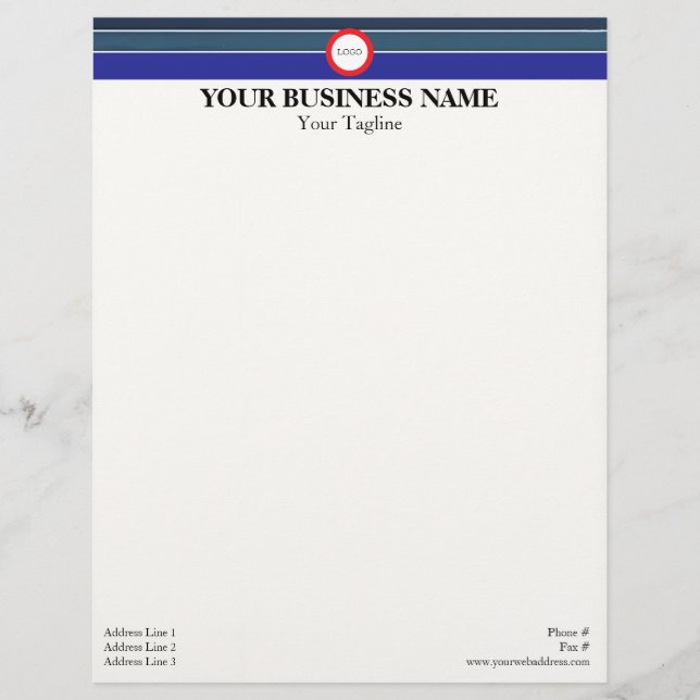 Three Blue Lines Custom Letterhead (Front)