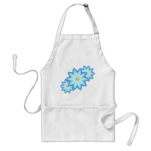 Three Blue Lotus Flowers Abstract Aprons