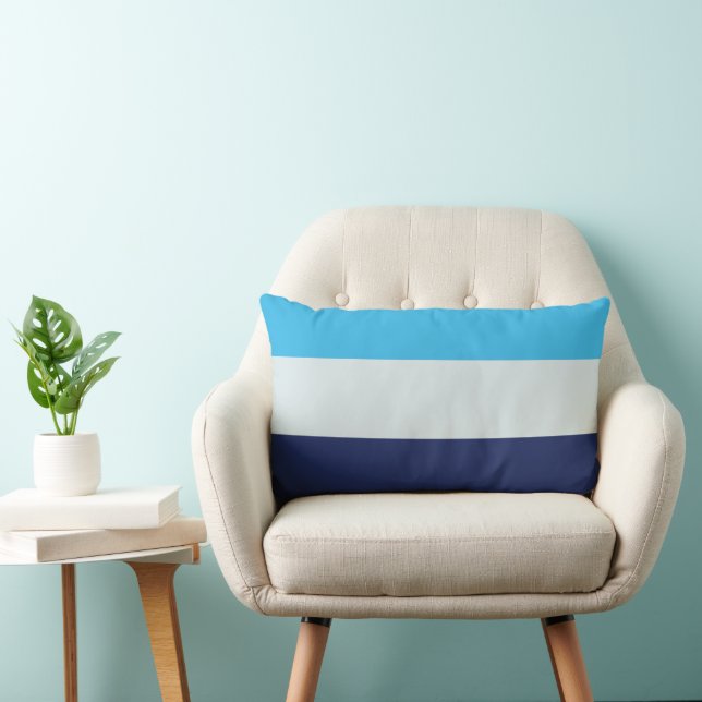 Three Blue Stripes Lumbar Cushion (Chair)