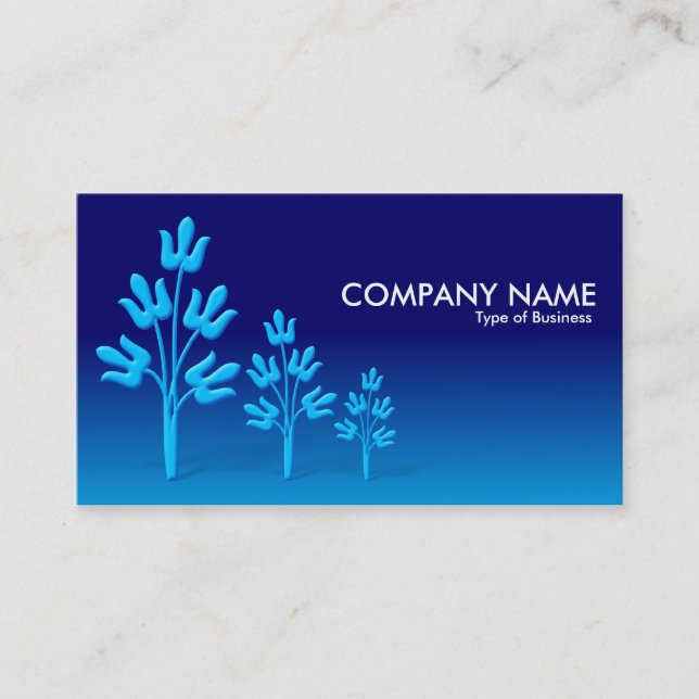 Three Blue Trees - Night and Day Business Card (Front)