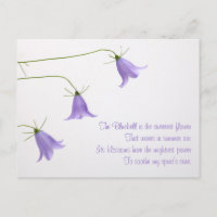 Three bluebells photo with a poem