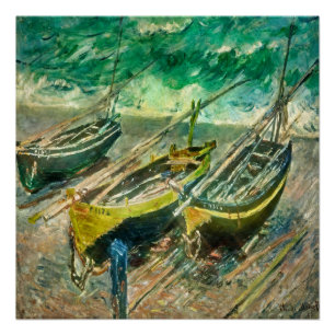 Three boat. Claude Monet.  Poster