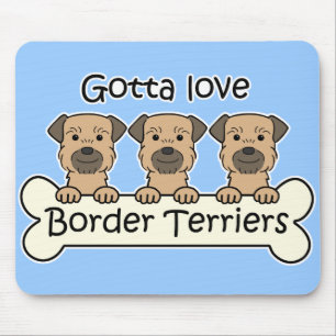 Three Border Terriers Mouse Pad
