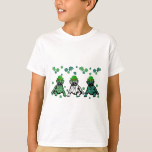 Three Boxer Dog Lover Irish Dog Shamrock St Patric T-Shirt