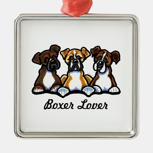 Three Boxers Metal Tree Decoration (Front)